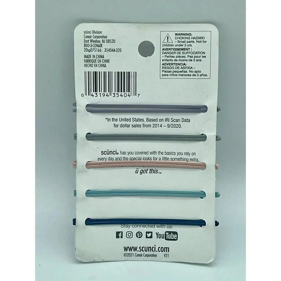 Scünci XO Morgan Simianer 5pc Bobby Pins Pastel Multicolor - Picture 2 of 2